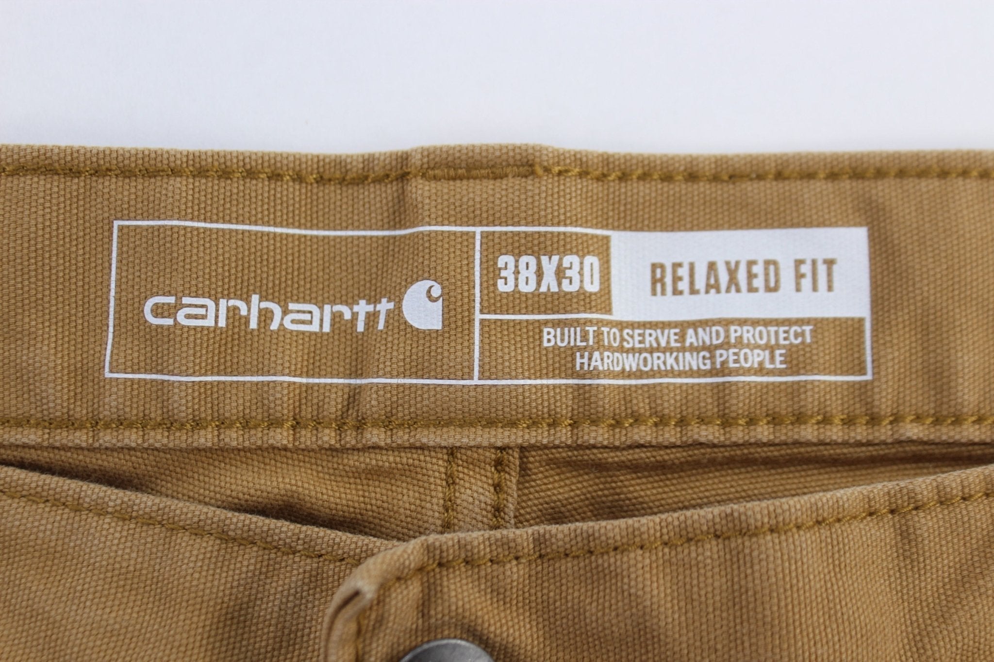 Carhartt Logo Patch Tan Pants - ThriftedThreads.com