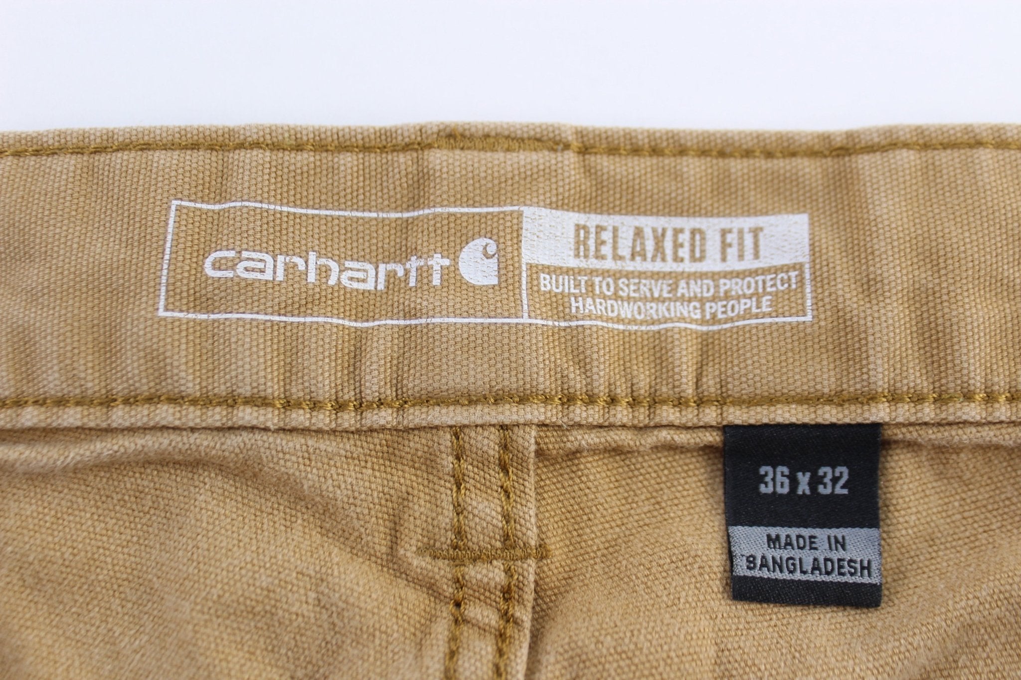 Carhartt Logo Patch Tan Pants - ThriftedThreads.com