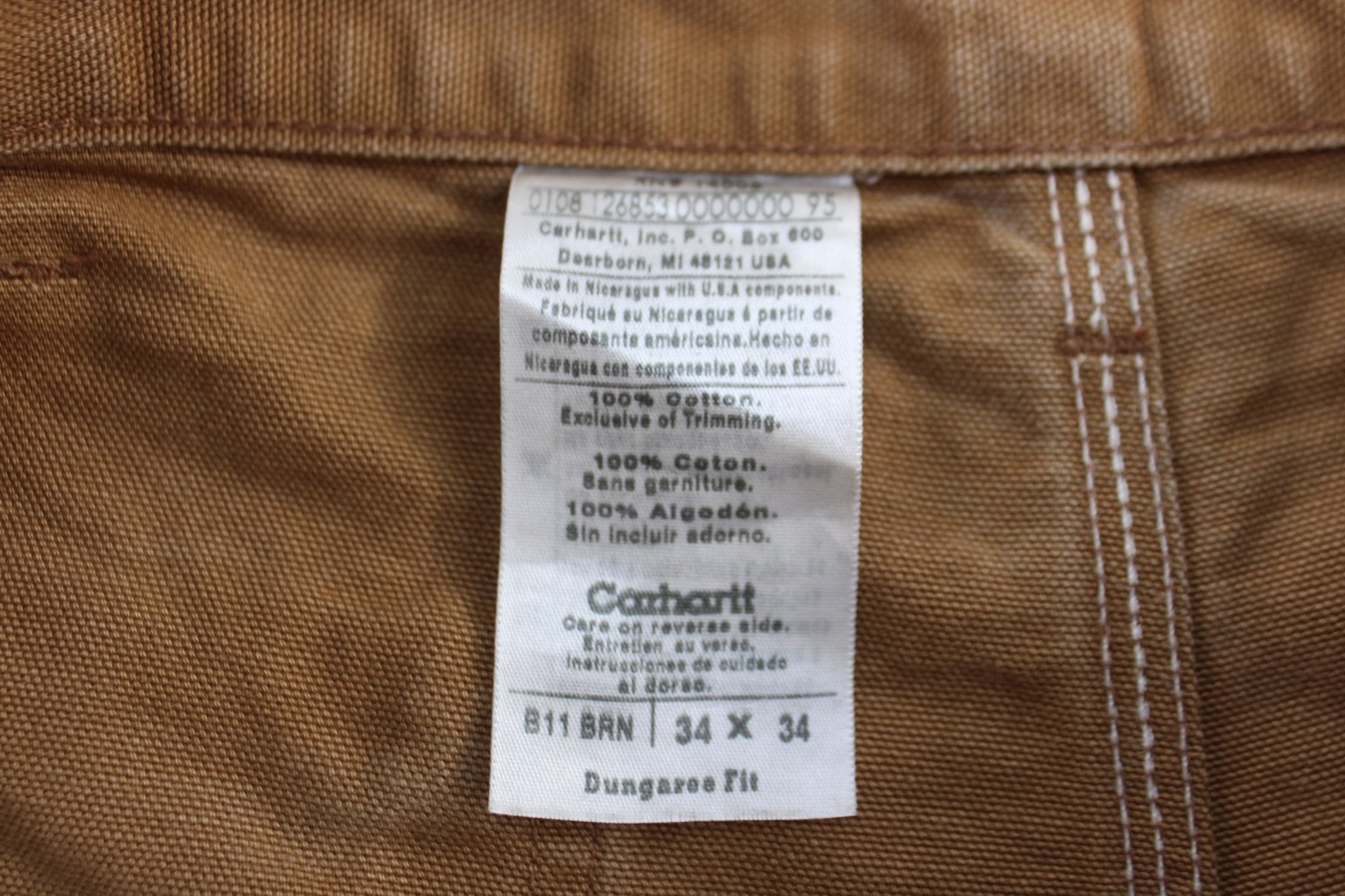 Carhartt Logo Patch Tan Pants - ThriftedThreads.com