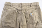Carhartt Logo Patch Tan Pants - ThriftedThreads.com