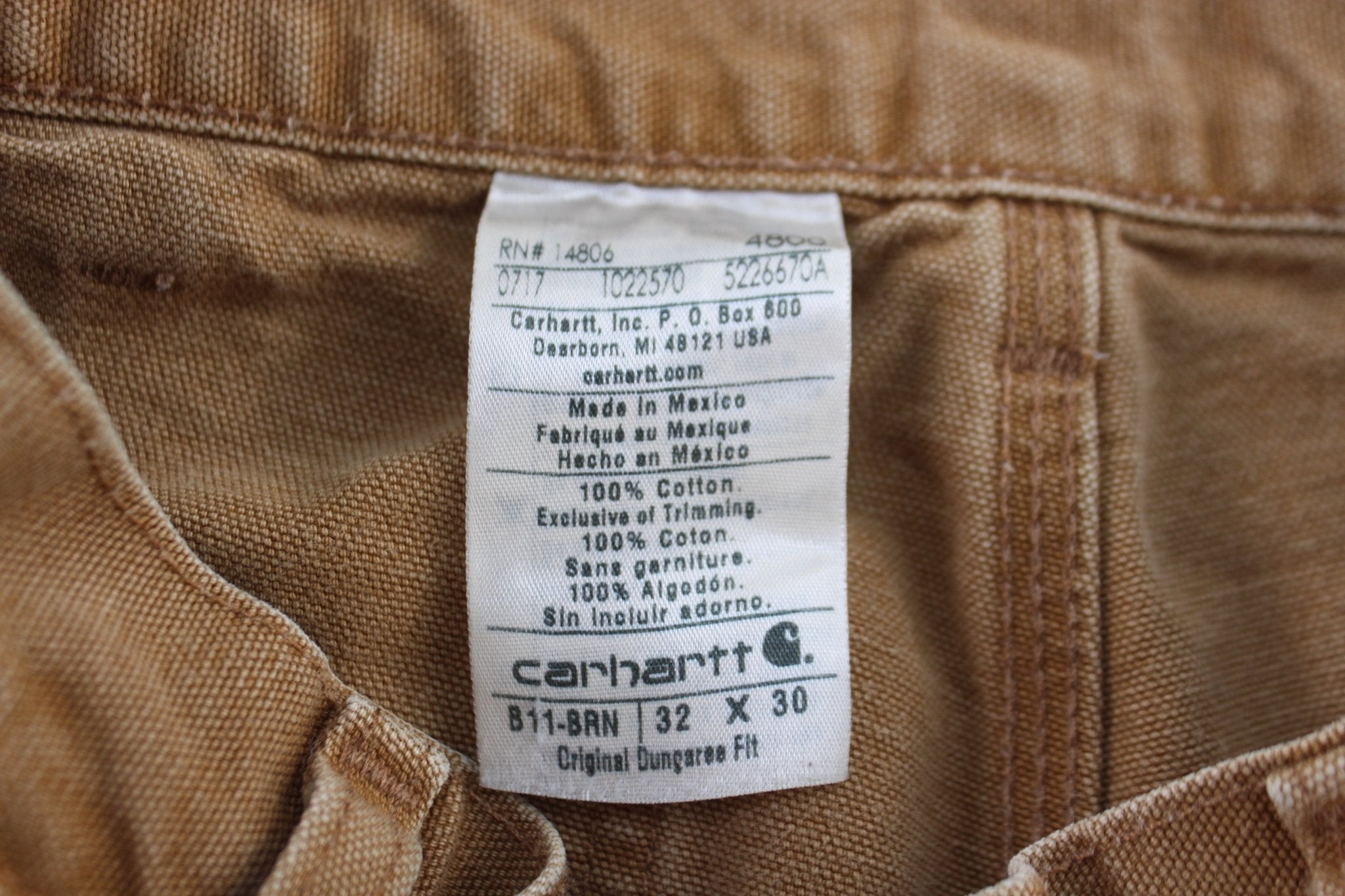 Carhartt Logo Patch Tan Pants - ThriftedThreads.com