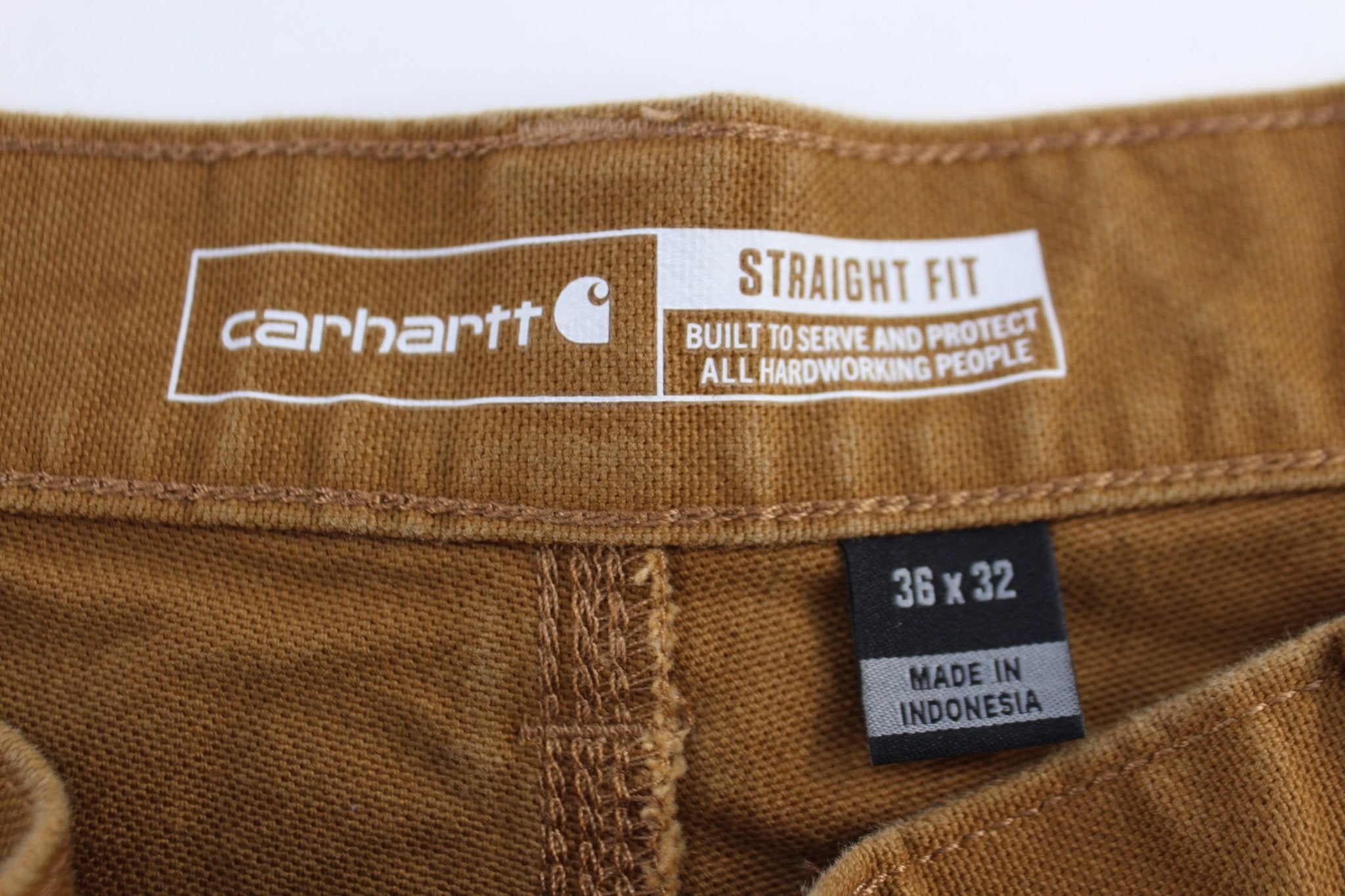 Carhartt Logo Patch Tan Pants - ThriftedThreads.com