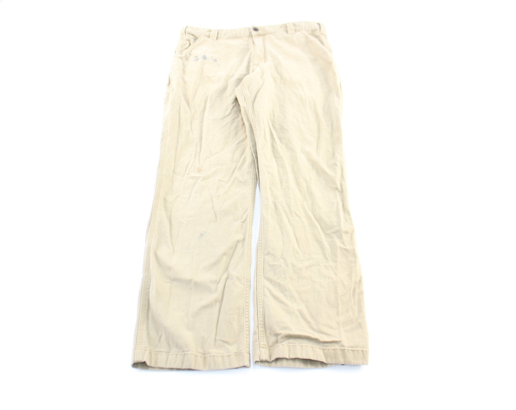 Carhartt Logo Patch Tan Pants - ThriftedThreads.com