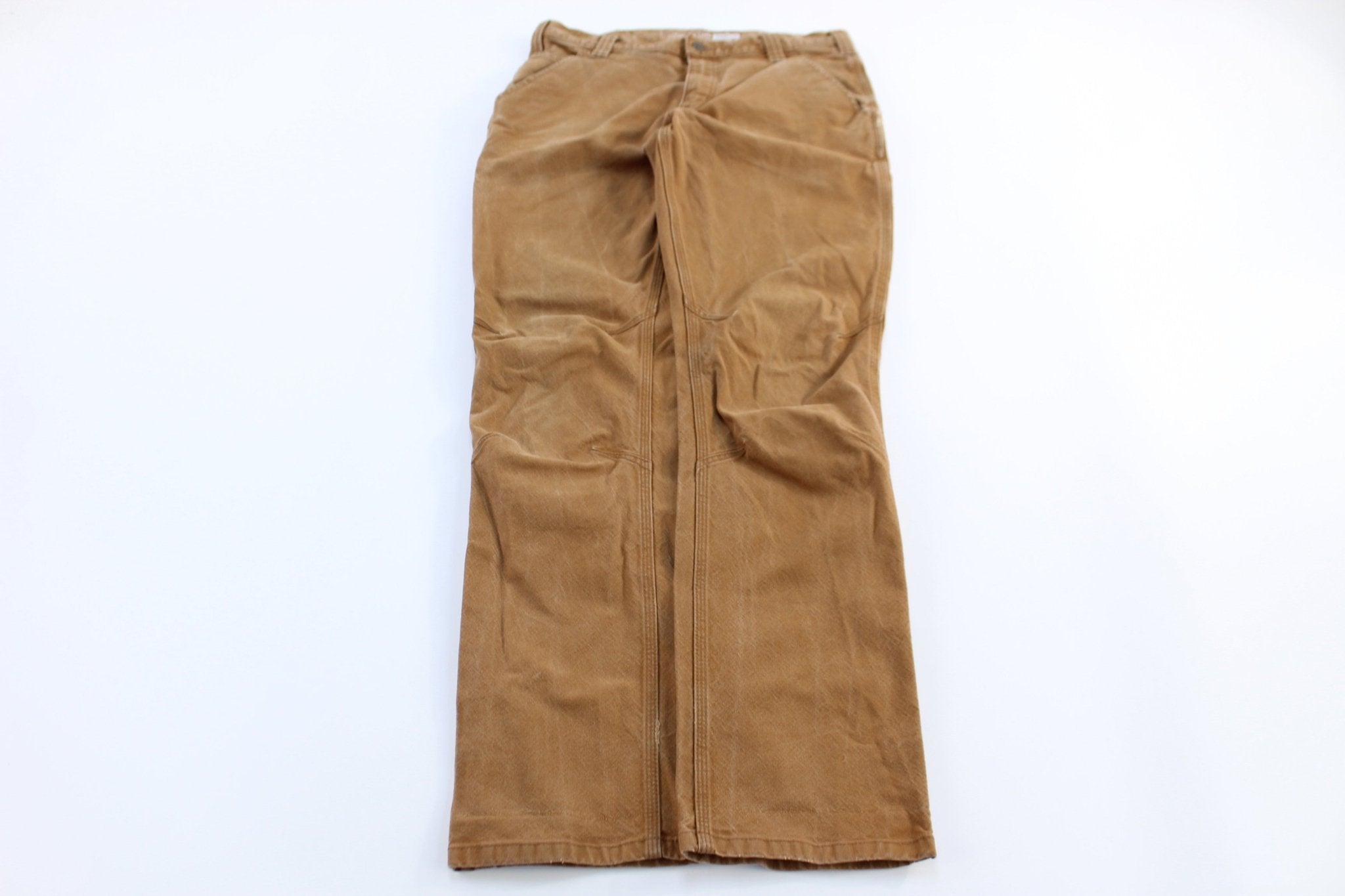 Carhartt Logo Patch Tan Pants - ThriftedThreads.com