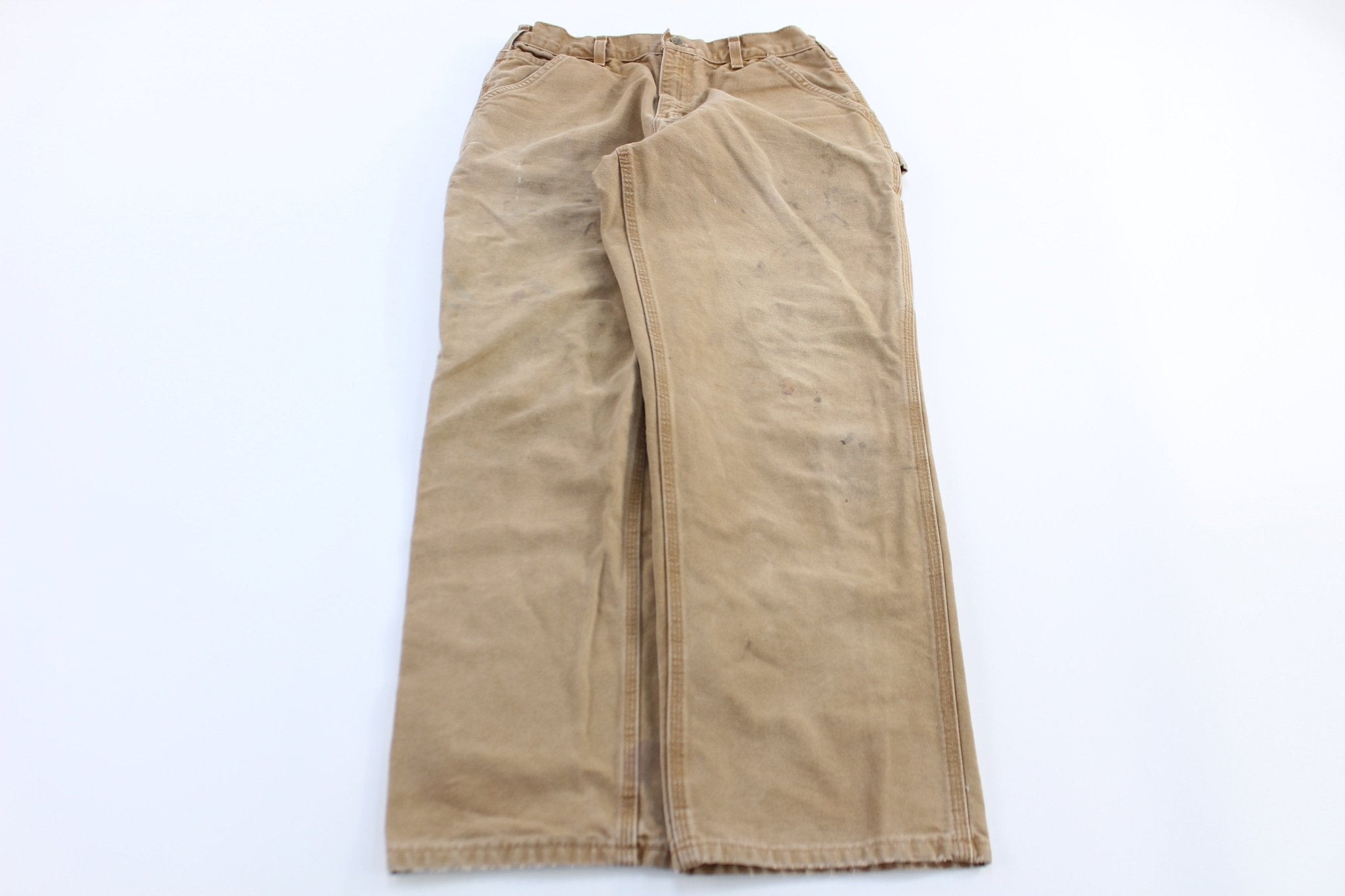 Carhartt Logo Patch Tan Pants - ThriftedThreads.com