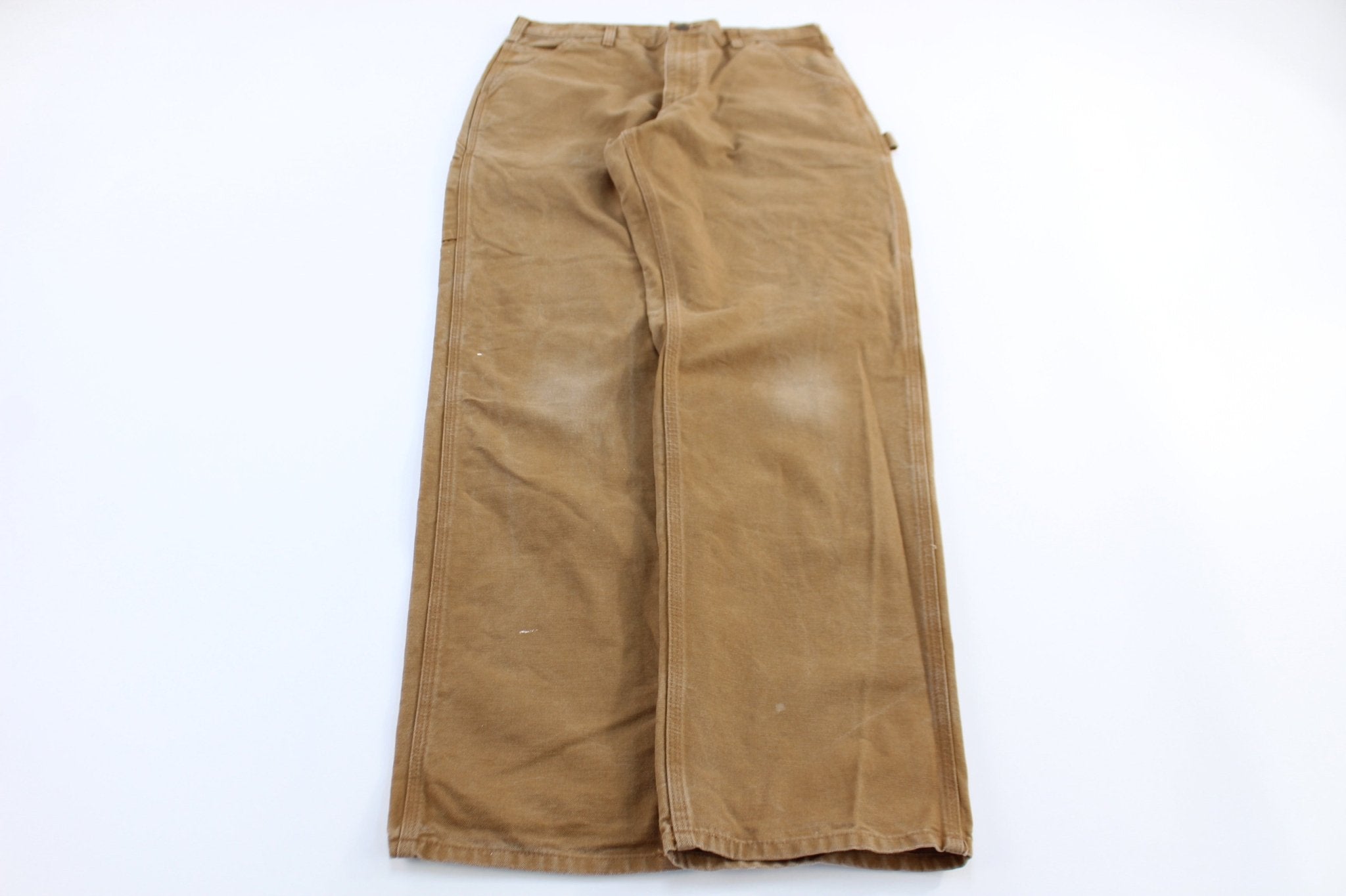 Carhartt Logo Patch Tan Pants - ThriftedThreads.com