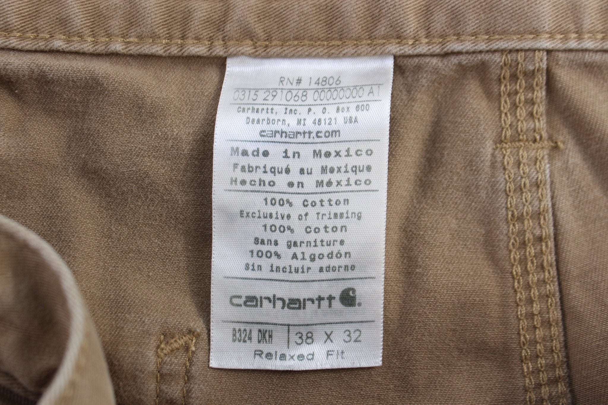 Carhartt Logo Patch Tan Pants - Pants - Thrifted Threads