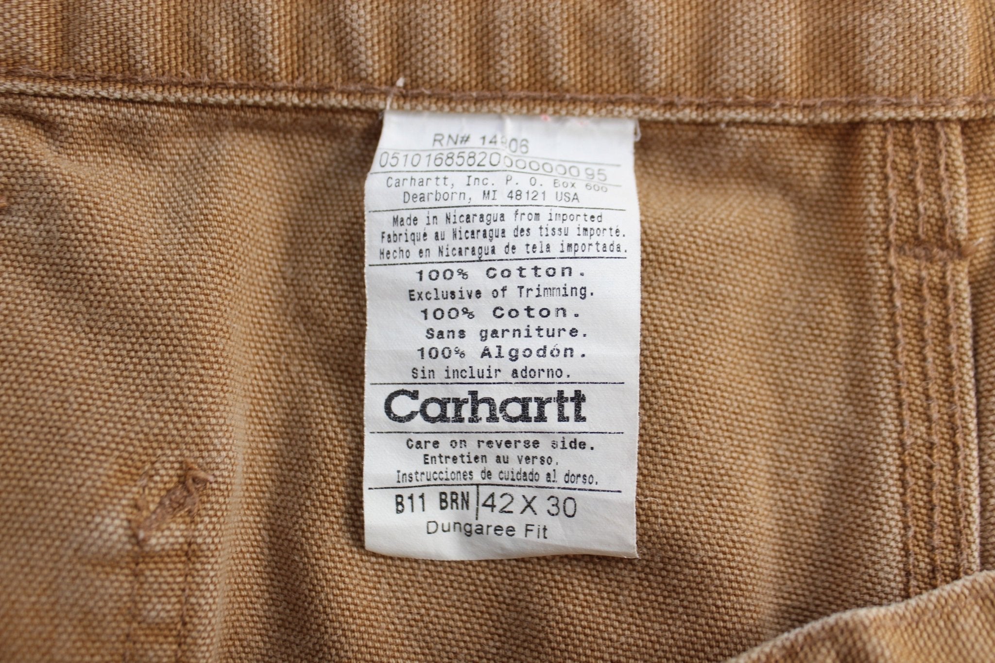 Carhartt Logo Patch Tan Pants - Pants - Thrifted Threads