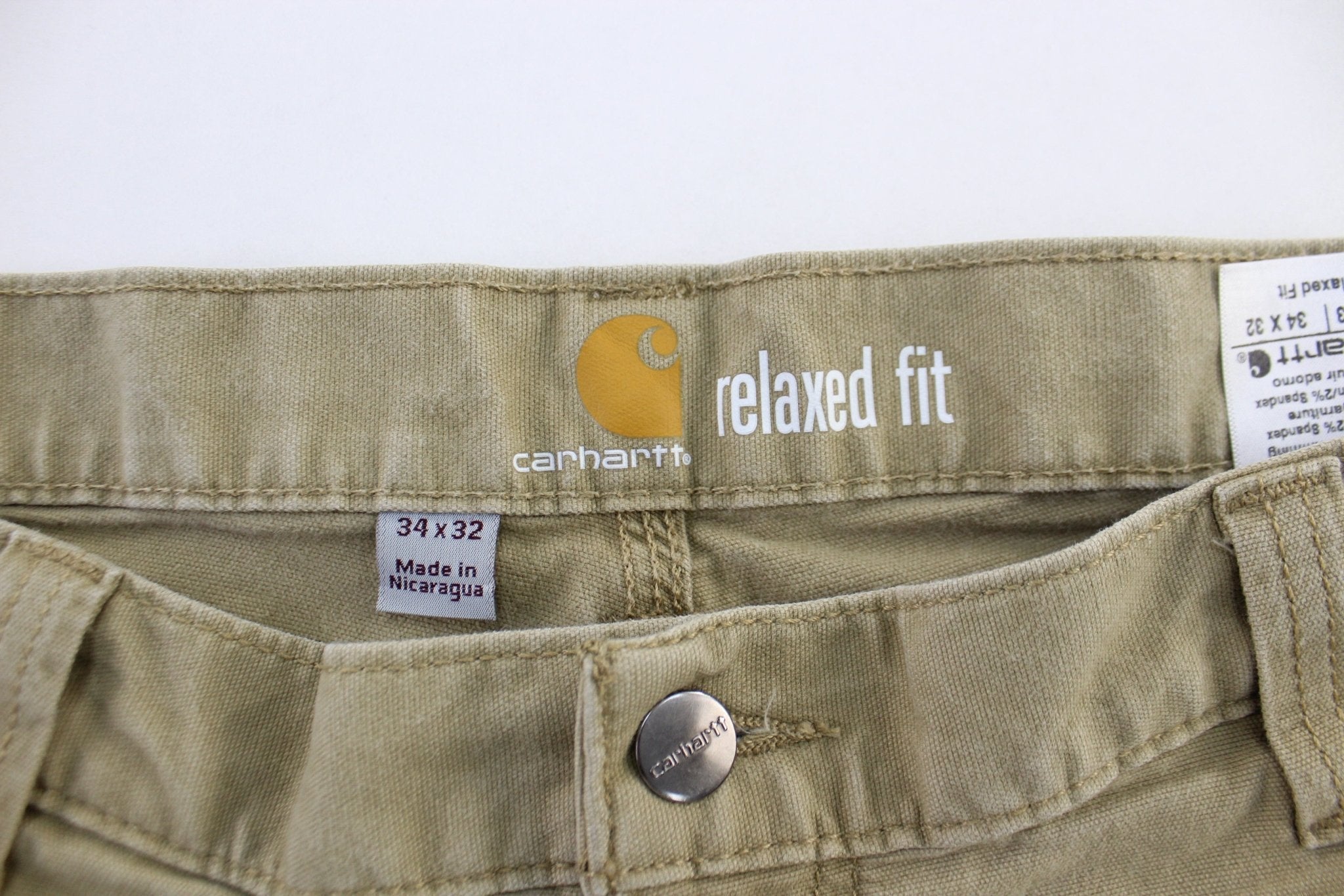 Carhartt Logo Patch Tan Pants - Pants/Shorts - Thrifted Threads