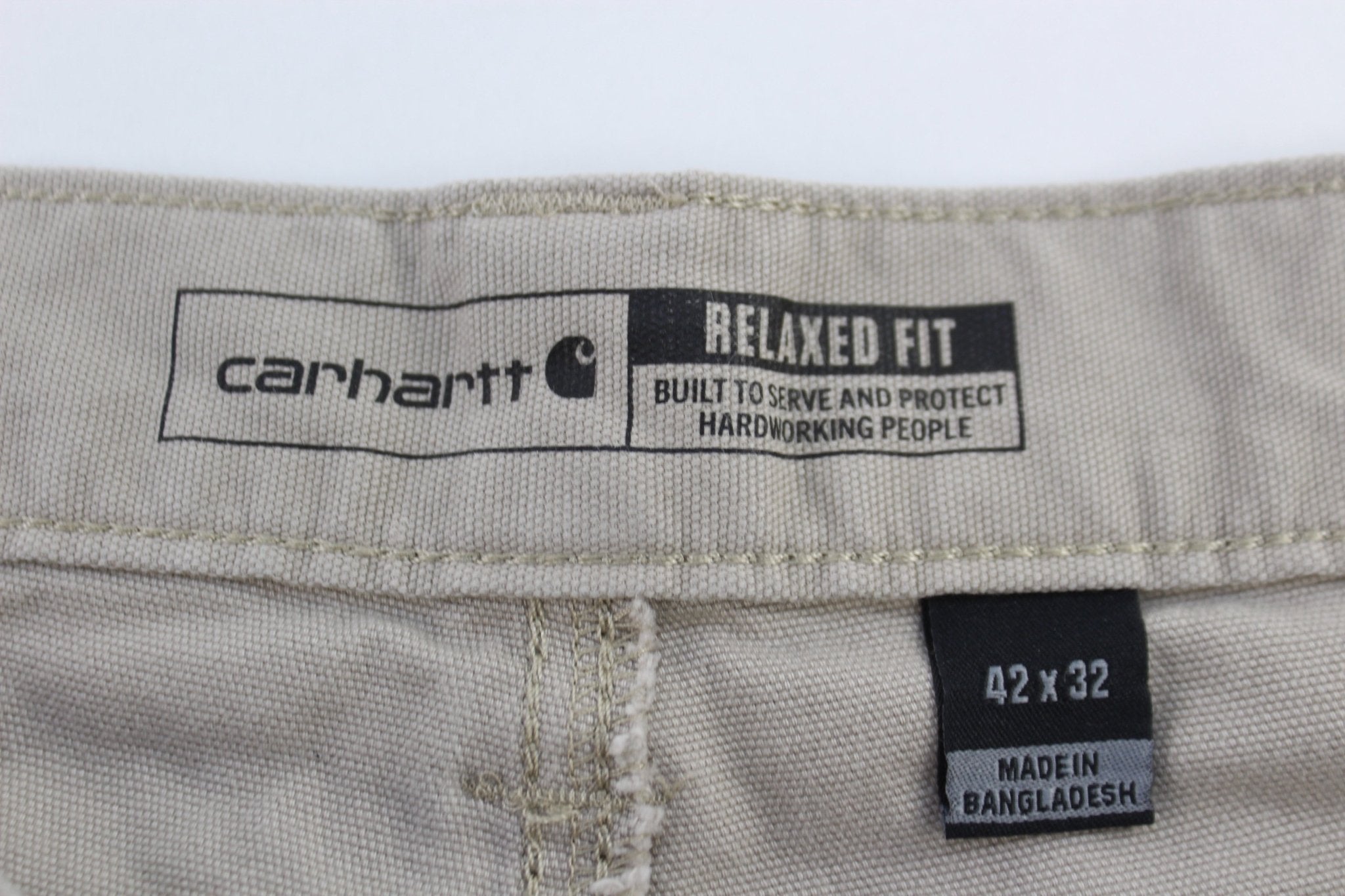 Carhartt Logo Patch Tan Pants - Pants/Shorts - Thrifted Threads