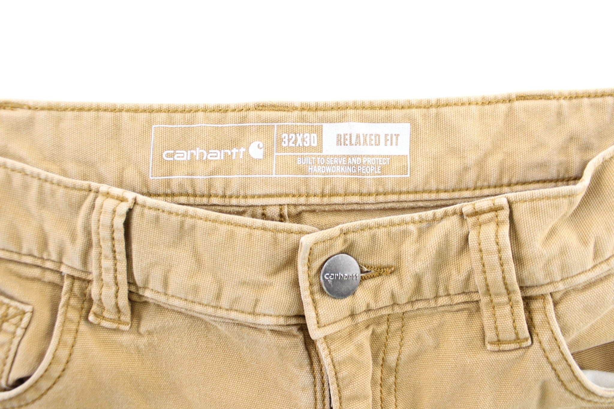 Carhartt Logo Patch Tan Pants - Pants/Shorts - Thrifted Threads