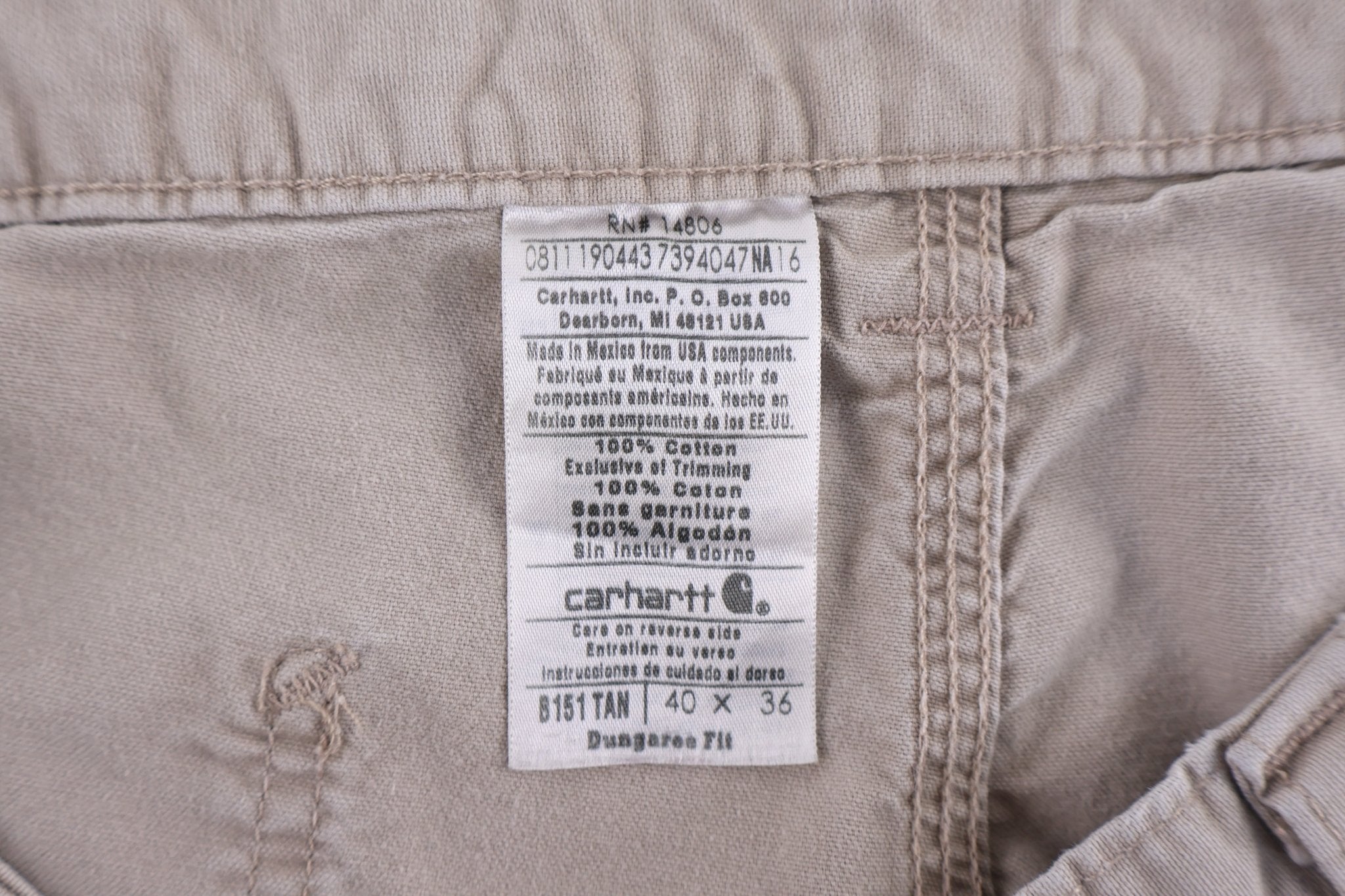 Carhartt Logo Patch Tan Pants - Pants/Shorts - Thrifted Threads