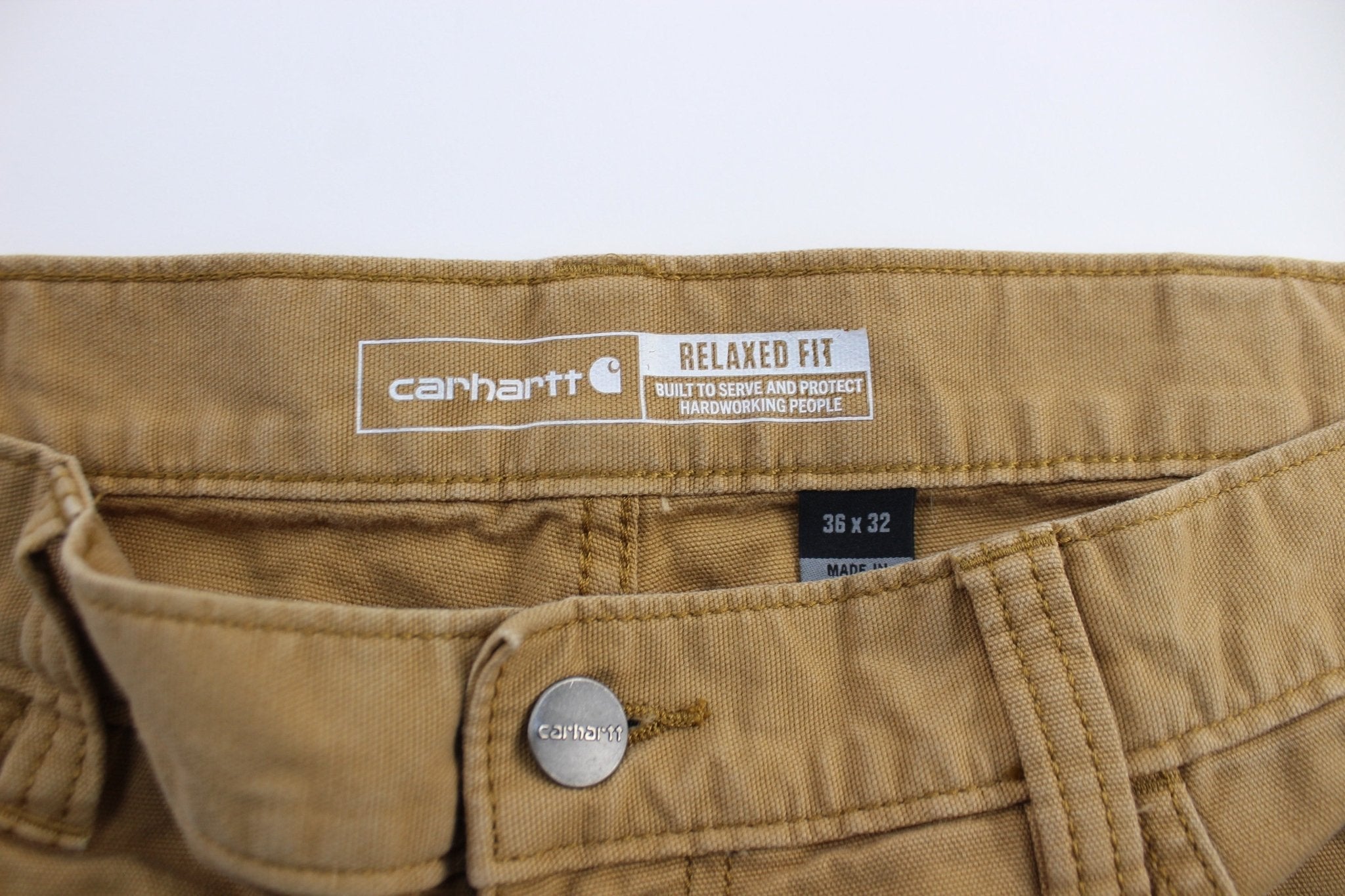 Carhartt Logo Patch Tan Pants - Pants/Shorts - Thrifted Threads