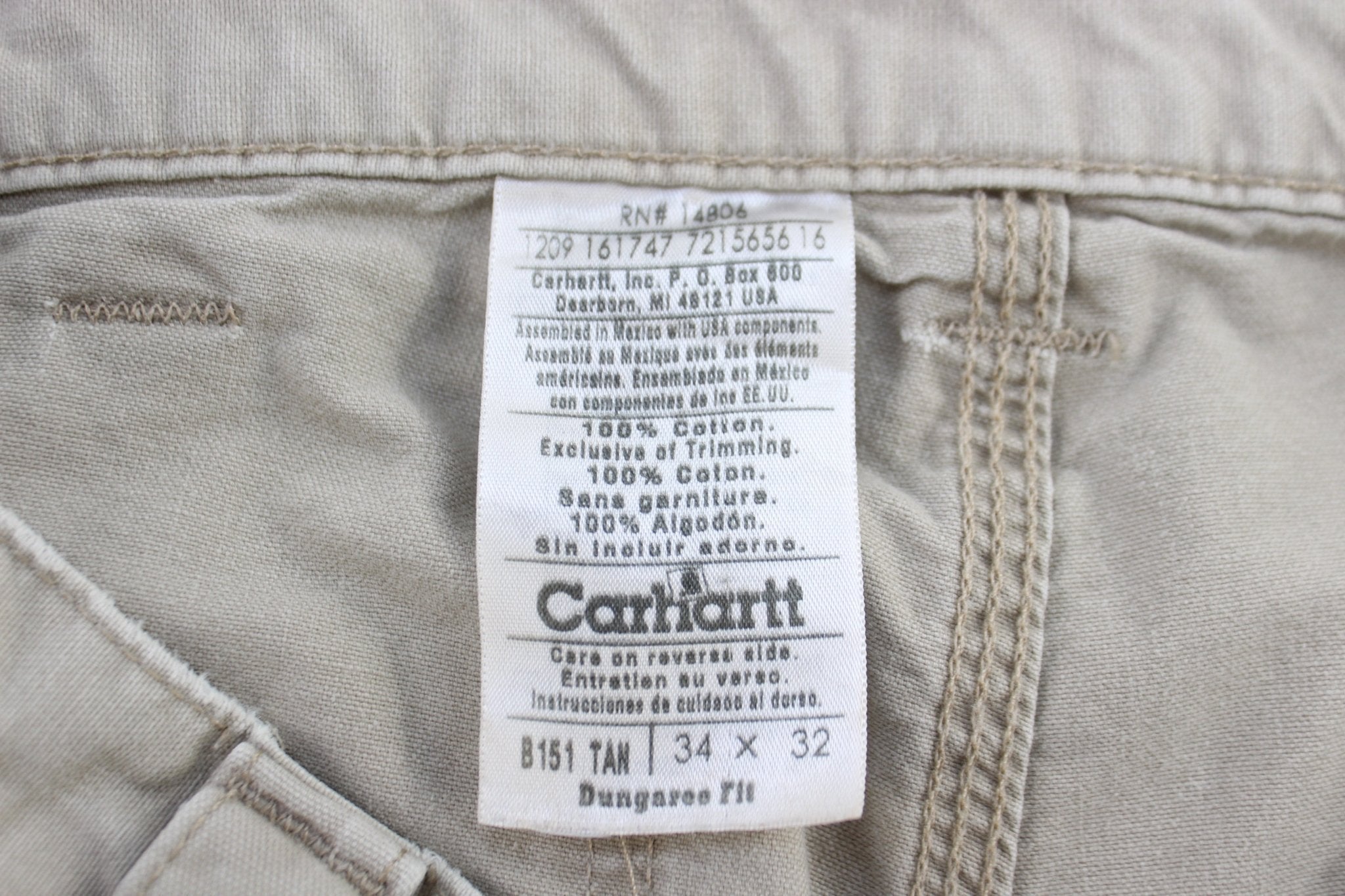 Carhartt Logo Patch Tan Pants - Pants/Shorts - Thrifted Threads