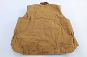 Carhartt Logo Patch Tan Quilted Zip Up Vest - ThriftedThreads.com