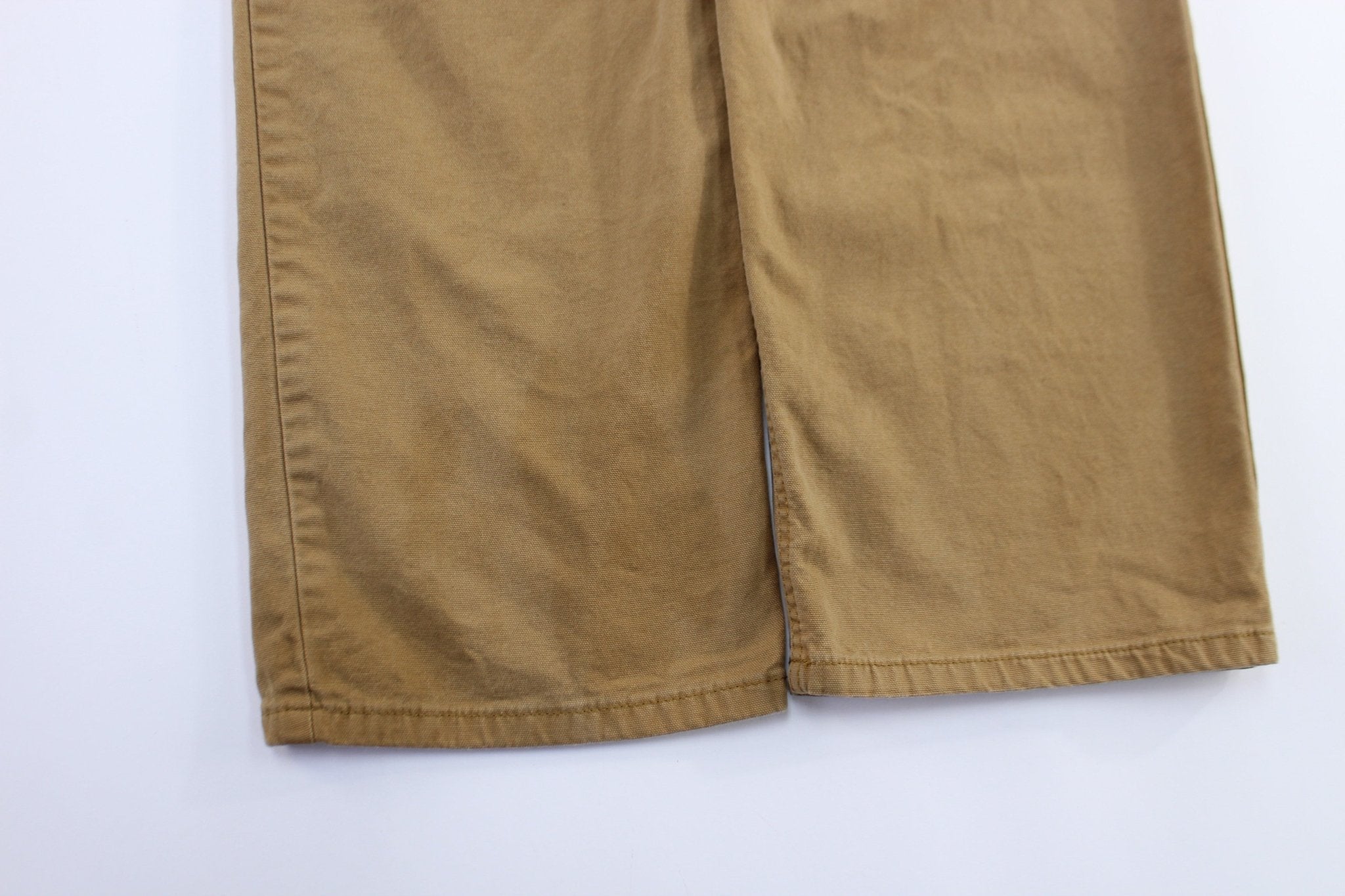 Carhartt Logo Patch Tan Relaxed Fit Pants - ThriftedThreads.com