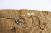 Carhartt Logo Patch Tan Relaxed Fit Pants - ThriftedThreads.com