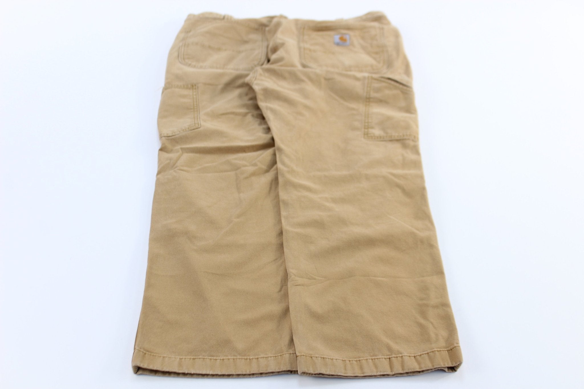 Carhartt Logo Patch Tan Relaxed Fit Pants - ThriftedThreads.com