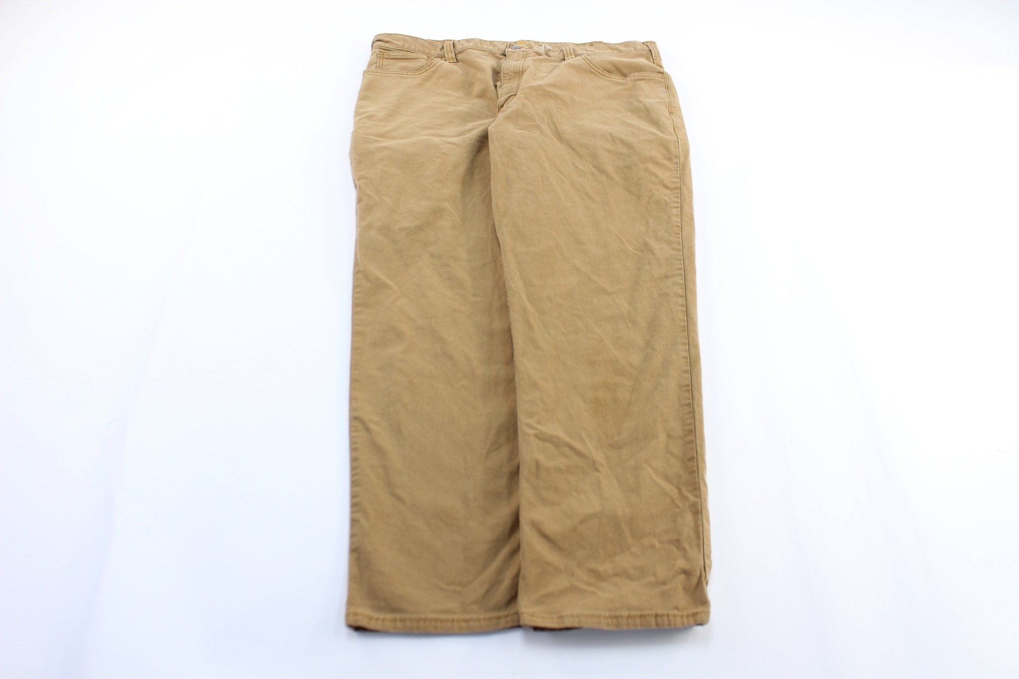 Carhartt Logo Patch Tan Relaxed Fit Pants - ThriftedThreads.com