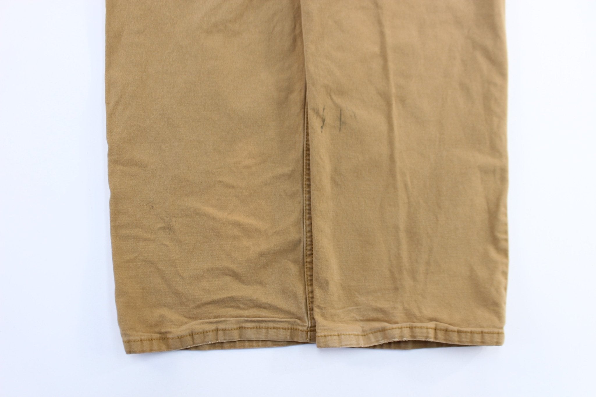Carhartt Logo Patch Tan Relaxed Fit Pants - ThriftedThreads.com