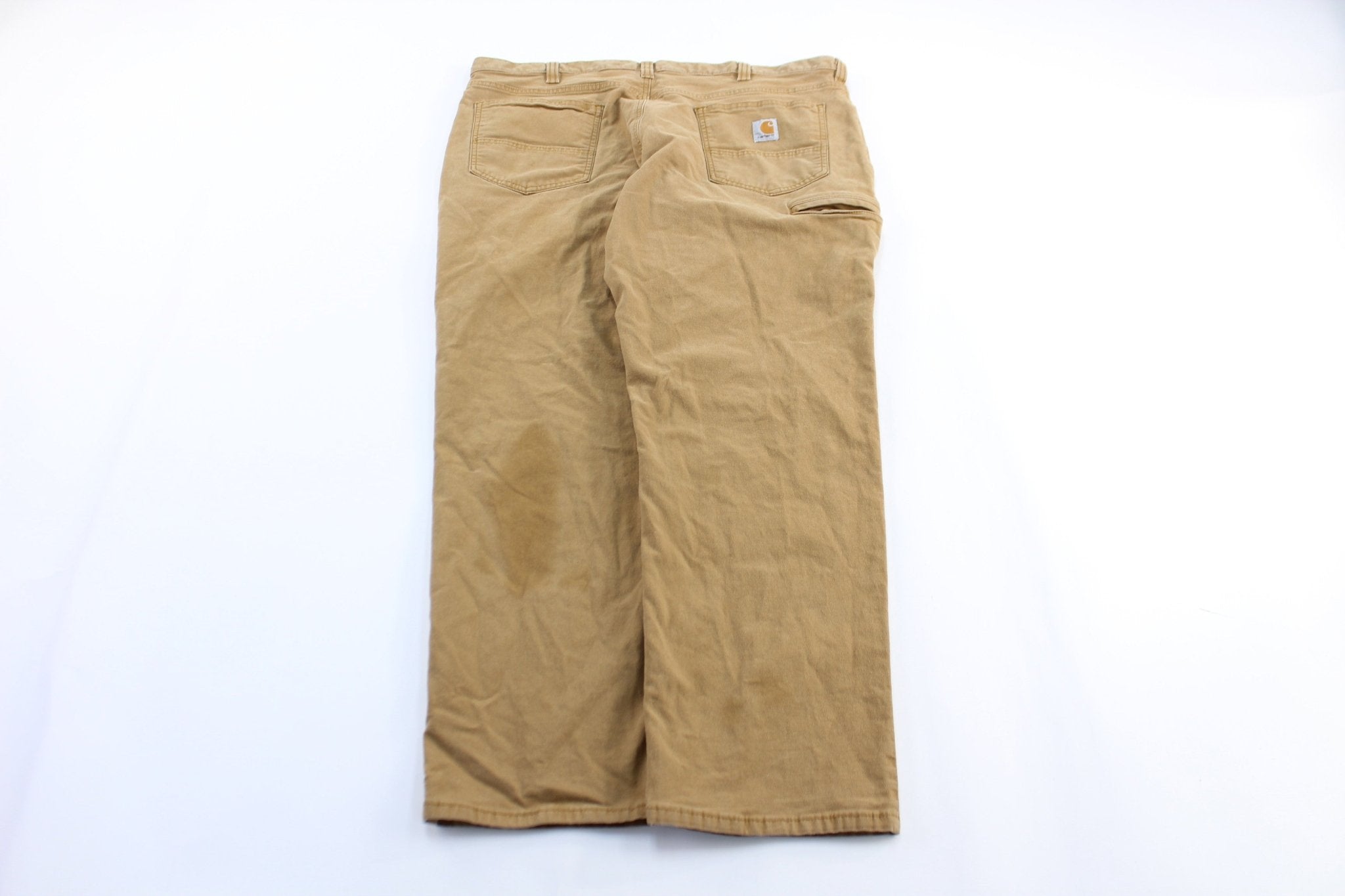 Carhartt Logo Patch Tan Relaxed Fit Pants - ThriftedThreads.com