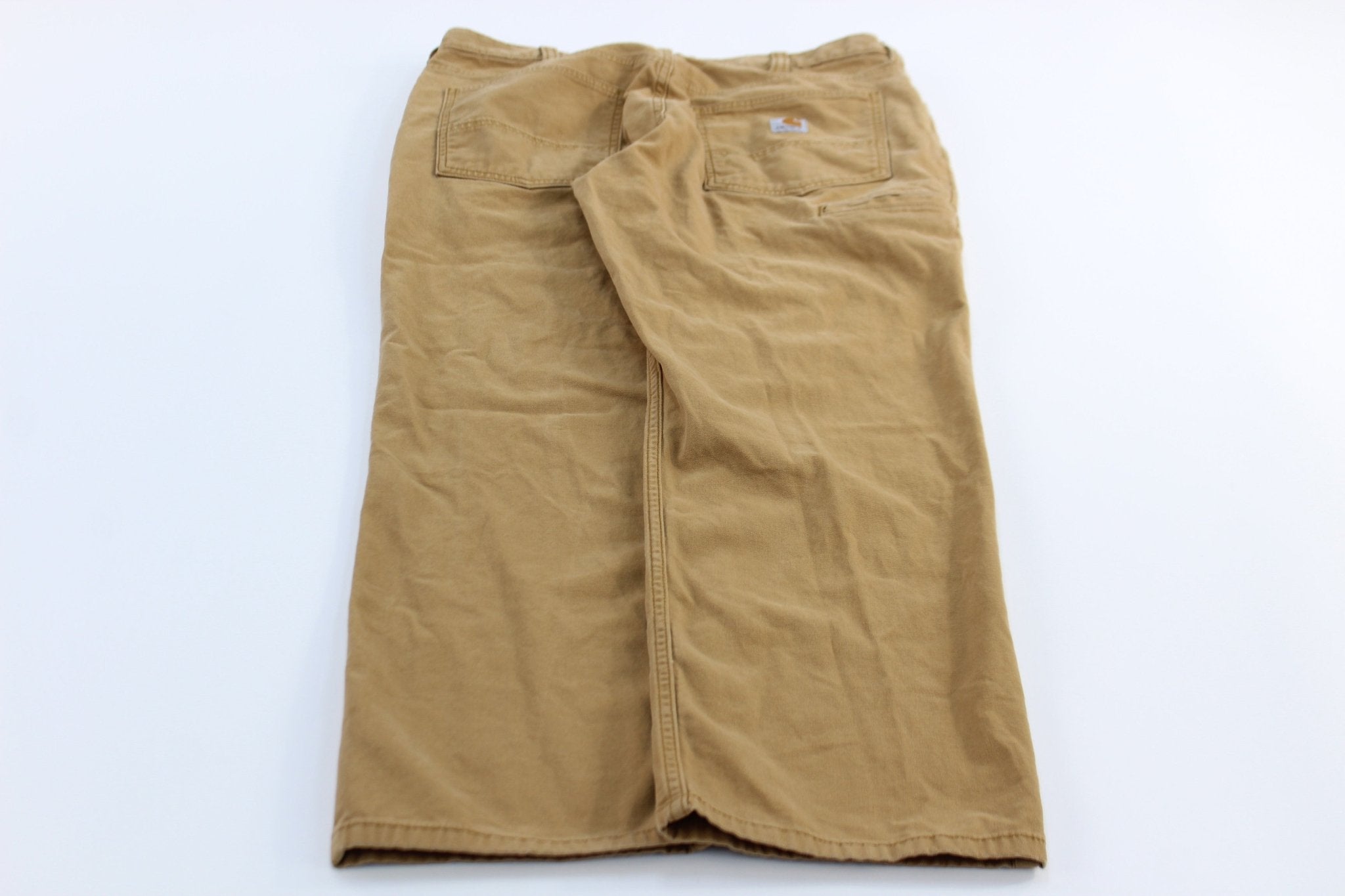 Carhartt Logo Patch Tan Relaxed Fit Pants - ThriftedThreads.com
