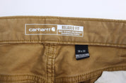 Carhartt Logo Patch Tan Relaxed Fit Pants - ThriftedThreads.com