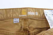 Carhartt Logo Patch Tan Relaxed Fit Pants - ThriftedThreads.com