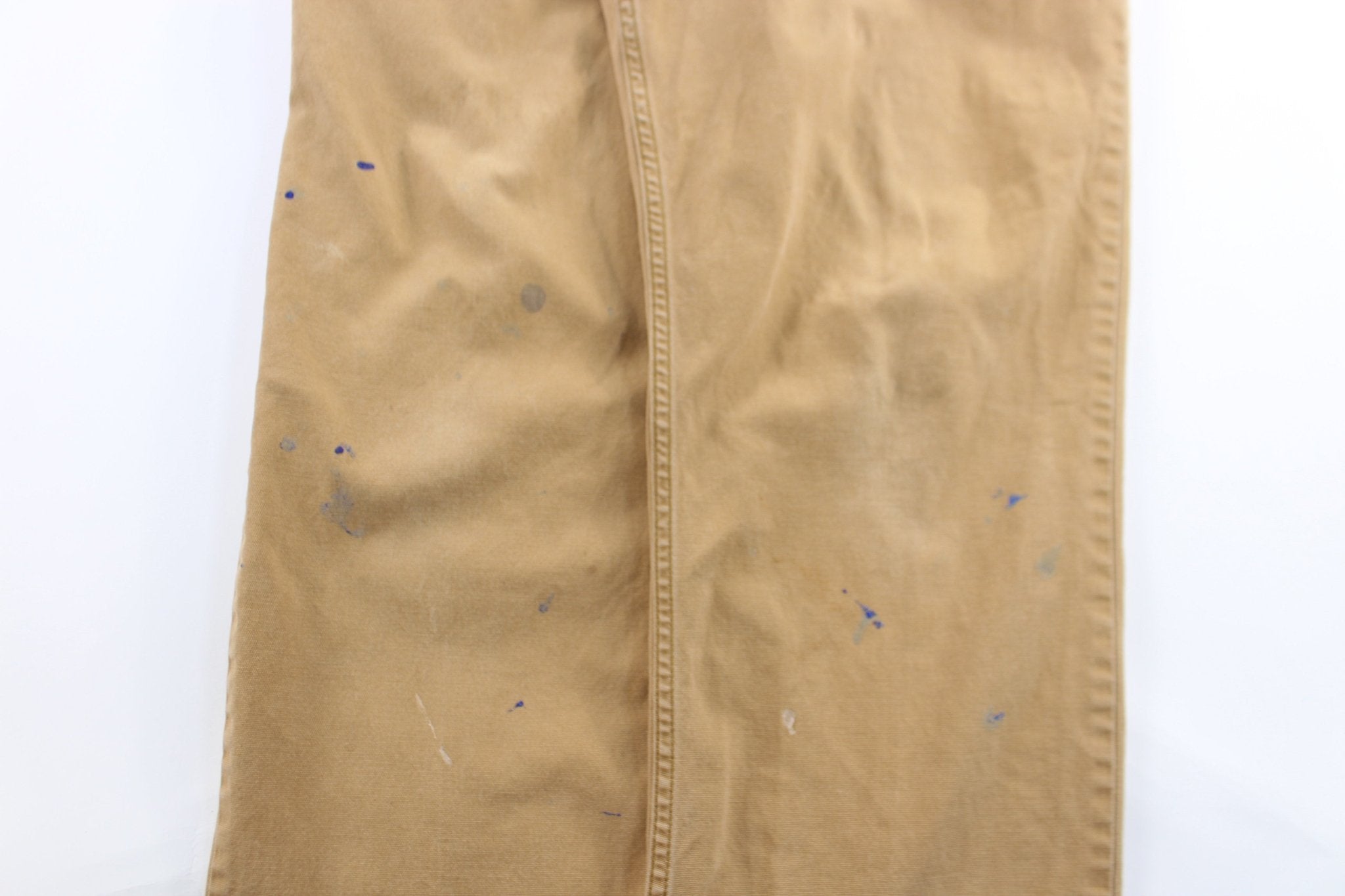 Carhartt Logo Patch Tan Relaxed Fit Pants - ThriftedThreads.com