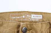 Carhartt Logo Patch Tan Relaxed Fit Pants - ThriftedThreads.com
