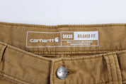 Carhartt Logo Patch Tan Relaxed Fit Pants - ThriftedThreads.com