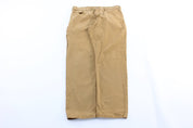 Carhartt Logo Patch Tan Relaxed Fit Pants - ThriftedThreads.com
