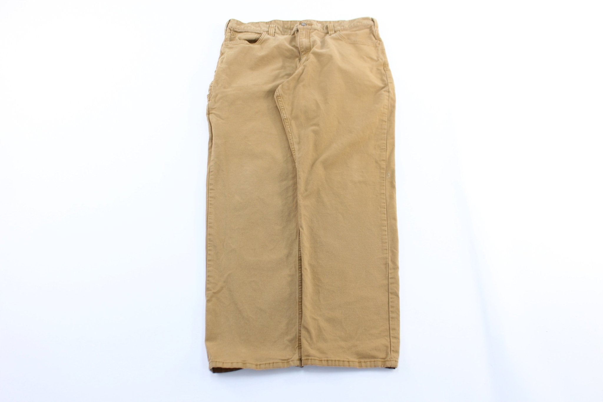 Carhartt Logo Patch Tan Relaxed Fit Pants - ThriftedThreads.com