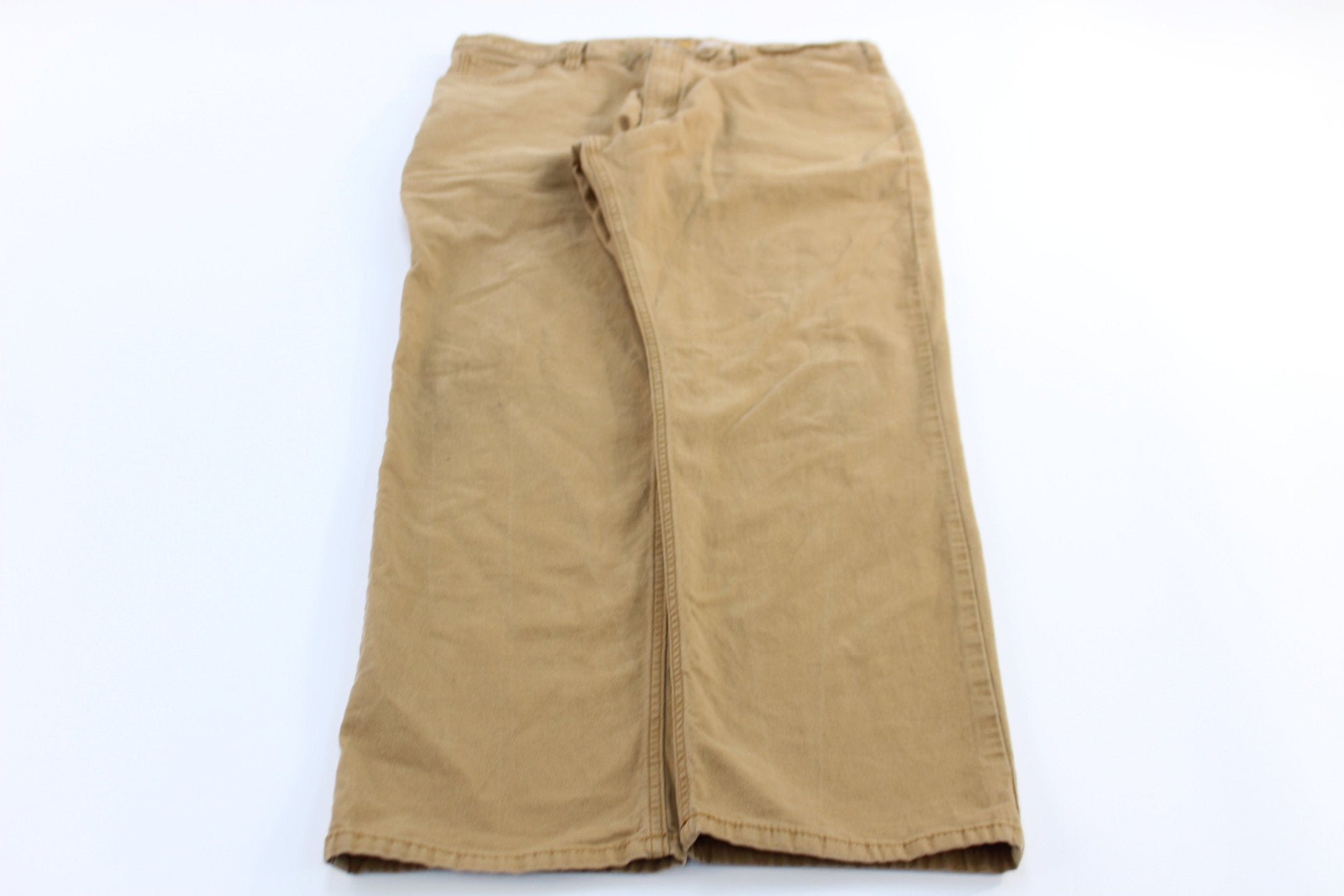 Carhartt Logo Patch Tan Relaxed Fit Pants - ThriftedThreads.com