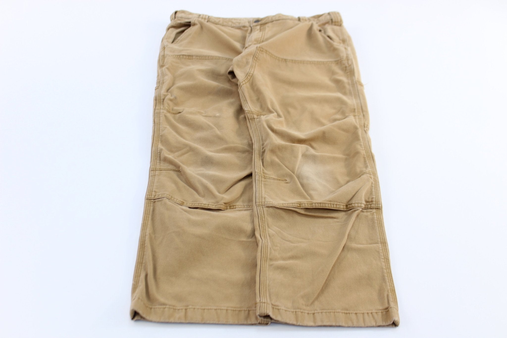 Carhartt Logo Patch Tan Relaxed Fit Pants - ThriftedThreads.com