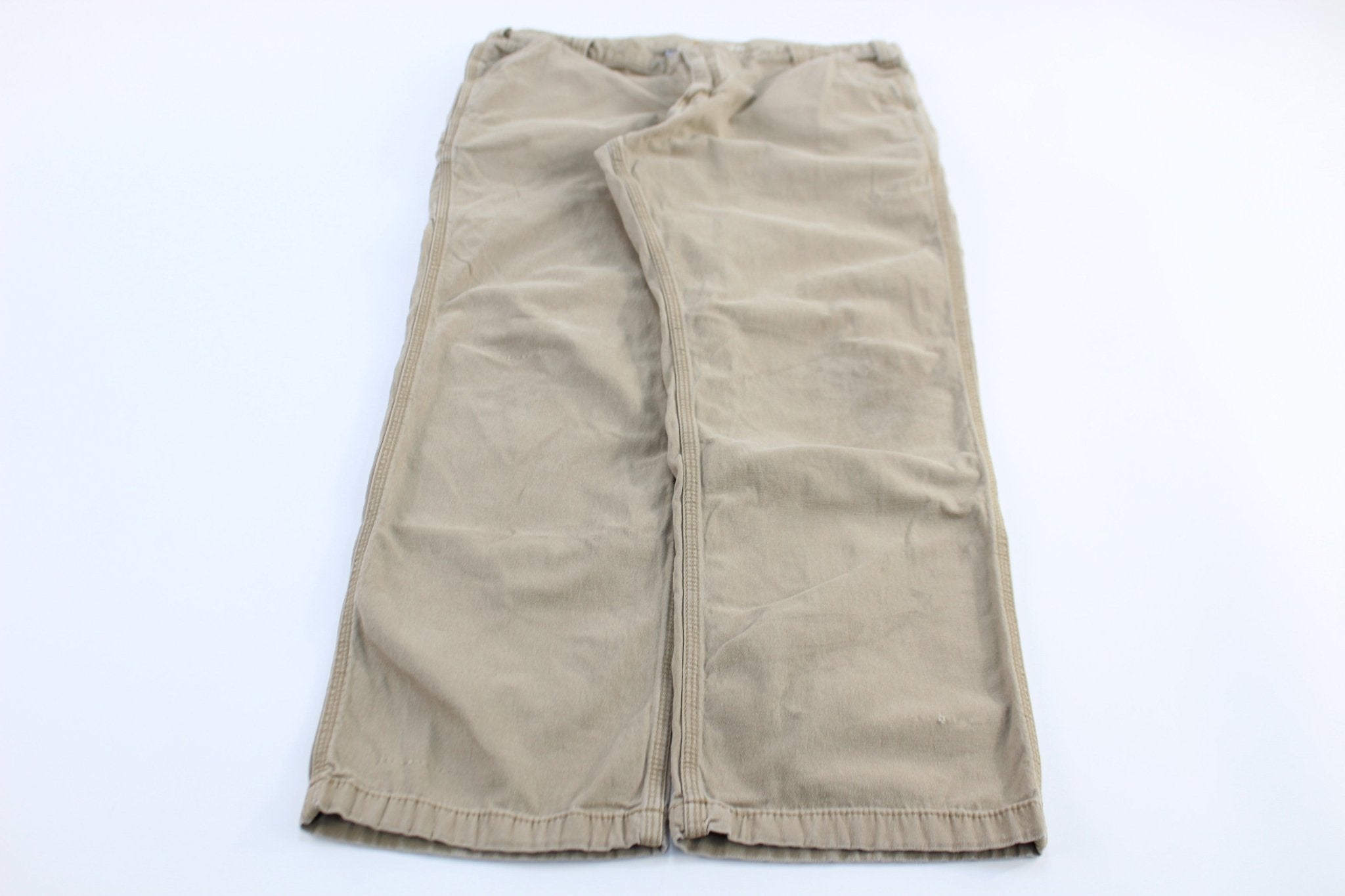 Carhartt Logo Patch Tan Relaxed Fit Pants - pant - Thrifted Threads