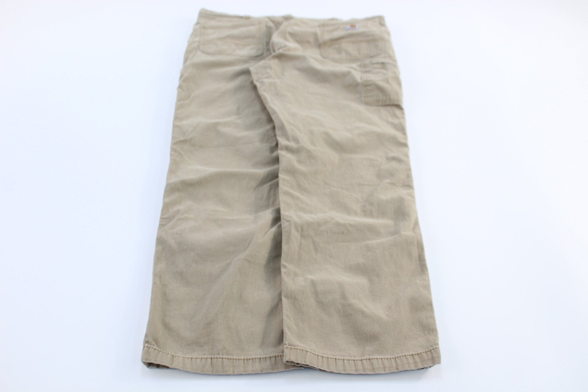 Carhartt Logo Patch Tan Relaxed Fit Pants - pant - Thrifted Threads