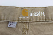 Carhartt Logo Patch Tan Relaxed Fit Pants - pant - Thrifted Threads