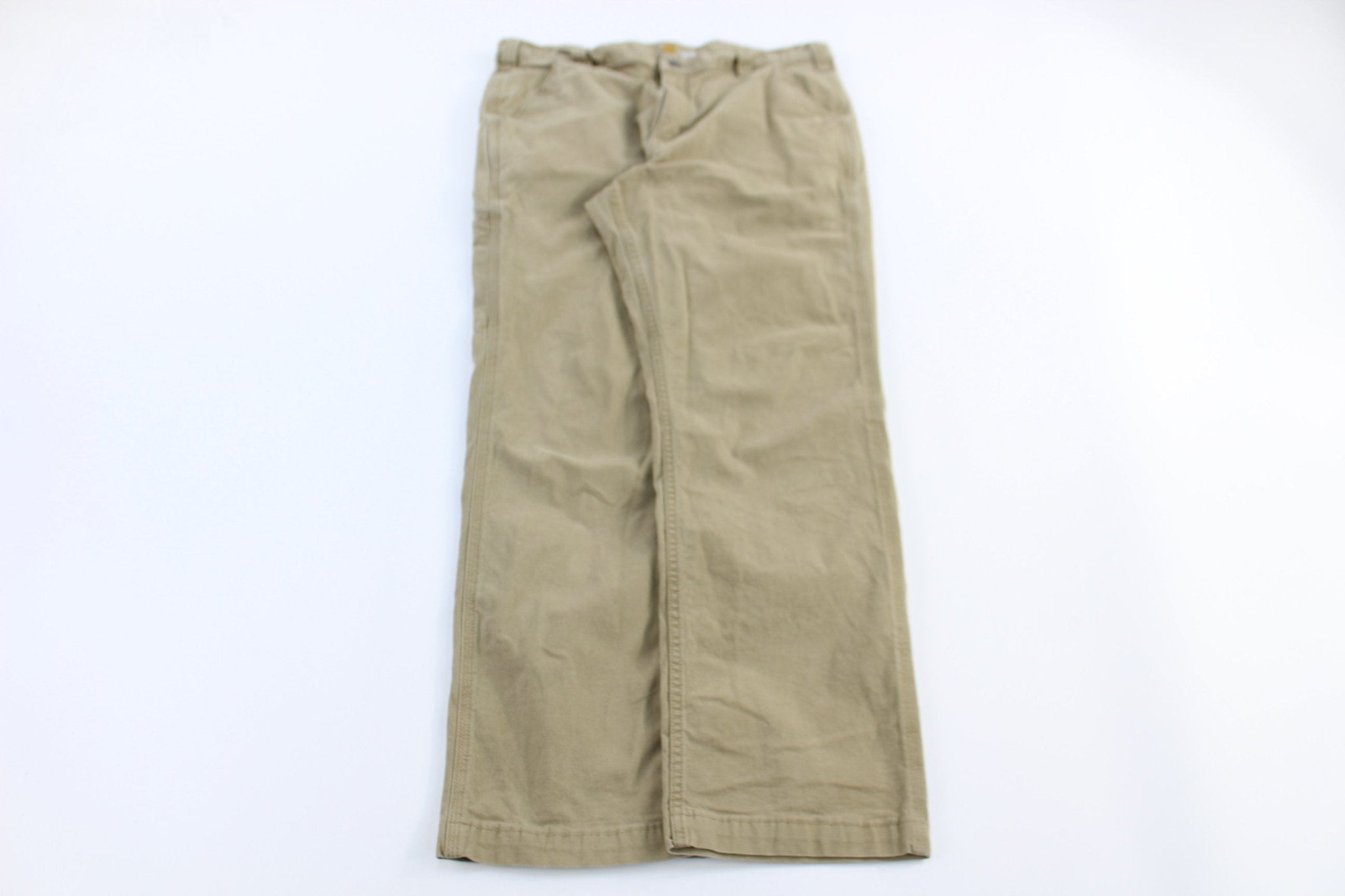 Carhartt Logo Patch Tan Relaxed Fit Pants - Pants - Thrifted Threads