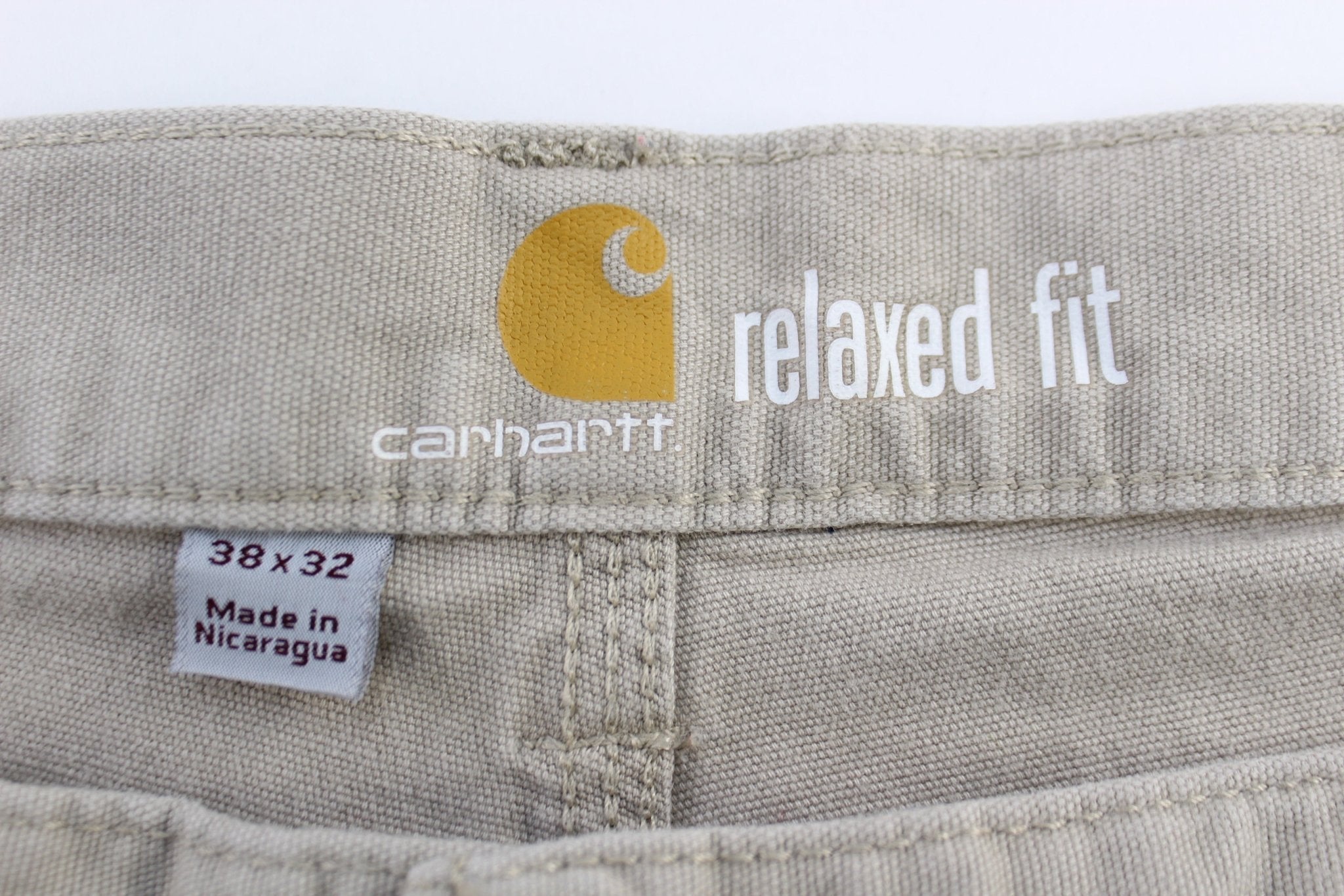 Carhartt Logo Patch Tan Relaxed Fit Pants - Pants - Thrifted Threads