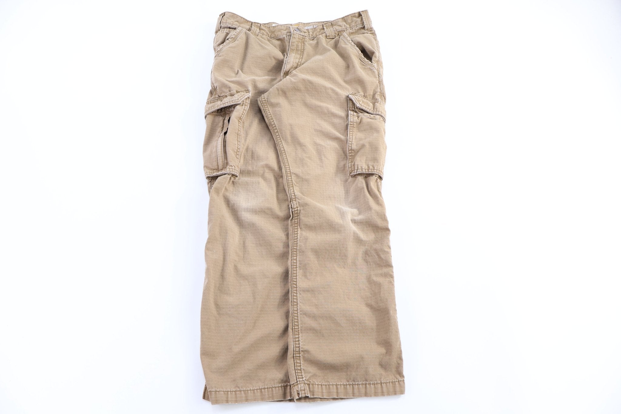 Carhartt Logo Patch Tan Relaxed Fit Pants - Pants - Thrifted Threads