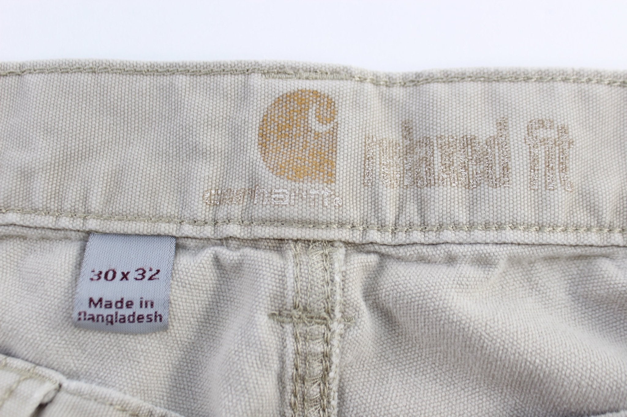Carhartt Logo Patch Tan Relaxed Fit Pants - Pants - Thrifted Threads