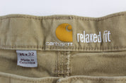 Carhartt Logo Patch Tan Relaxed Fit Pants - Pants - Thrifted Threads