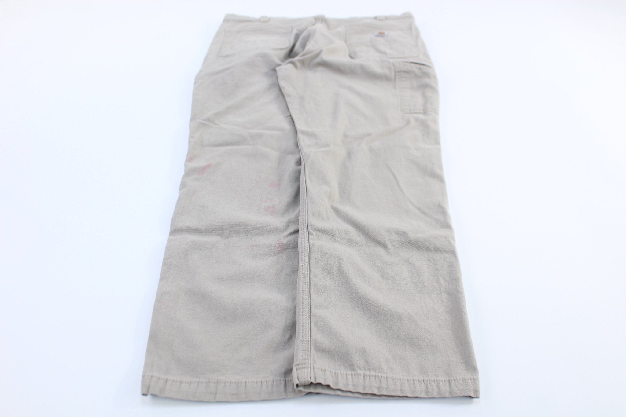 Carhartt Logo Patch Tan Relaxed Fit Pants - Pants - Thrifted Threads