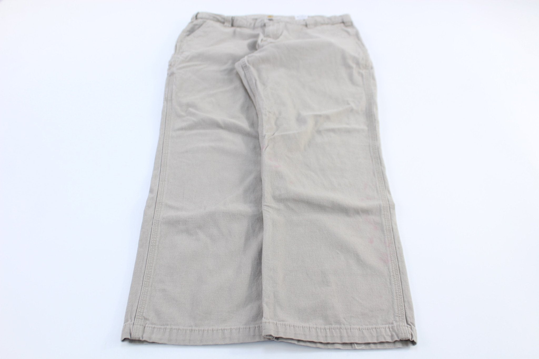 Carhartt Logo Patch Tan Relaxed Fit Pants - Pants - Thrifted Threads