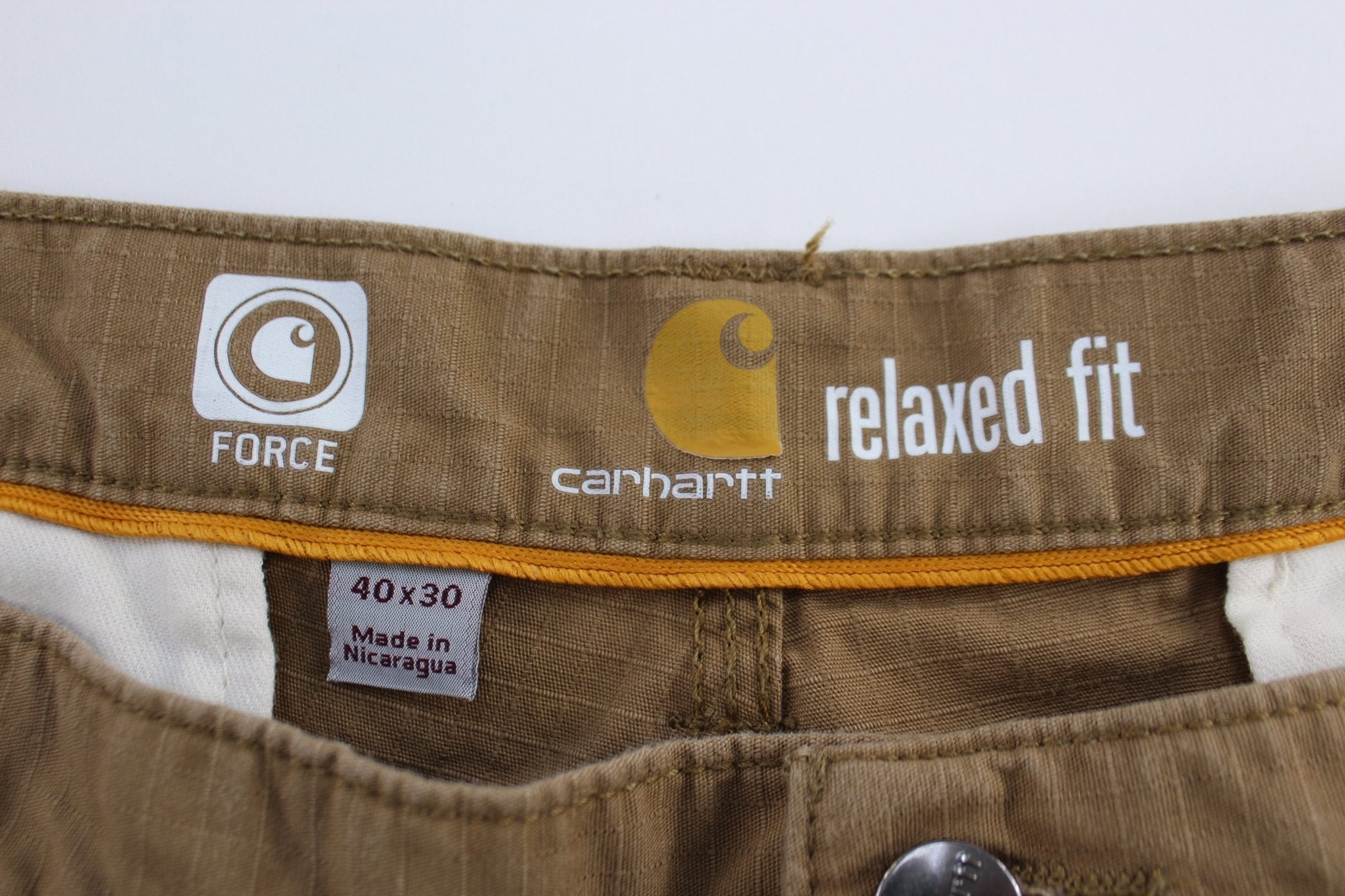 Carhartt Logo Patch Tan Relaxed Fit Pants - Pants/Shorts - Thrifted Threads
