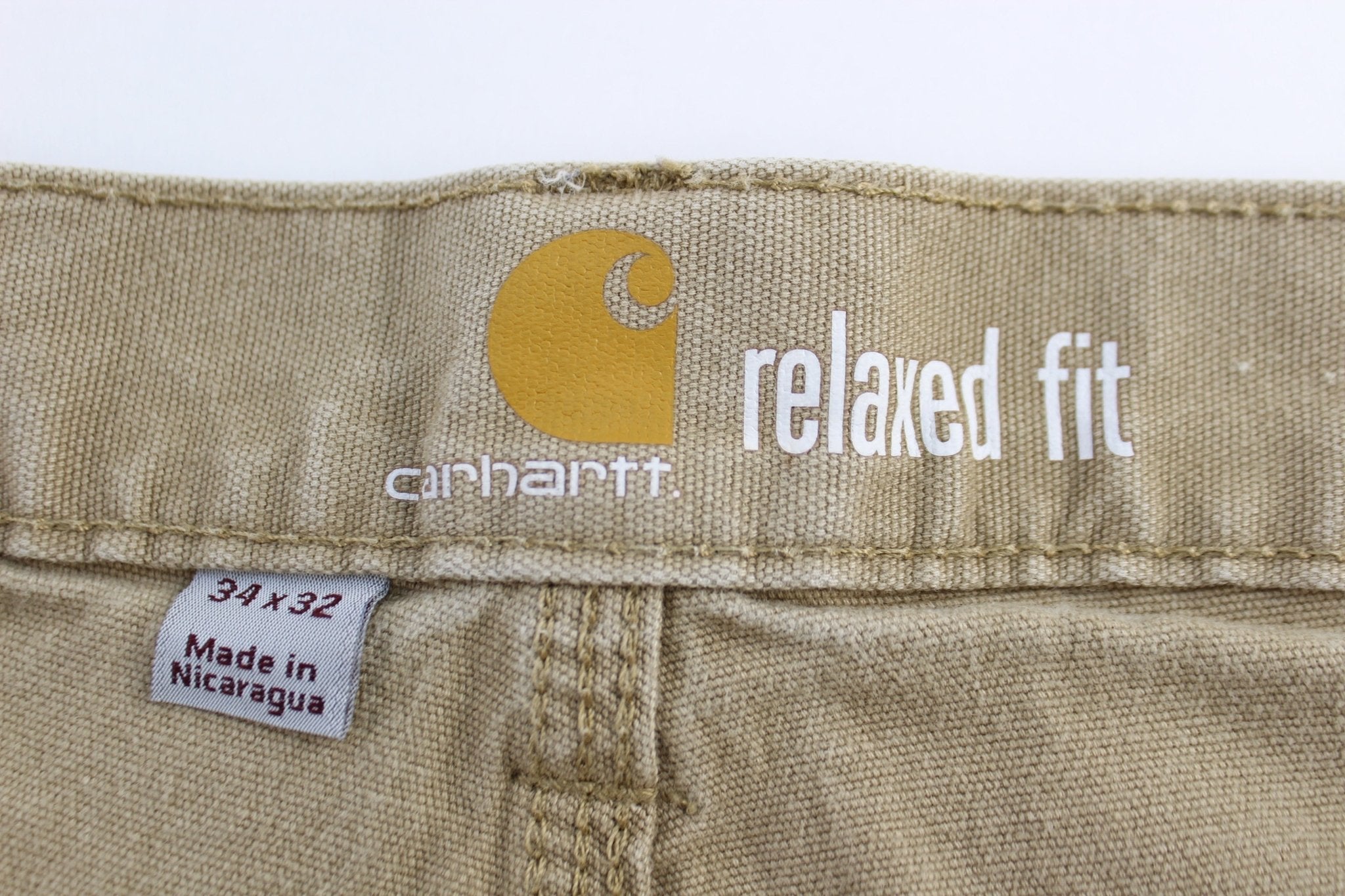 Carhartt Logo Patch Tan Relaxed Fit Pants - Pants/Shorts - Thrifted Threads