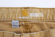 Carhartt Logo Patch Tan Relaxed Fit Pants - Pants/Shorts - Thrifted Threads