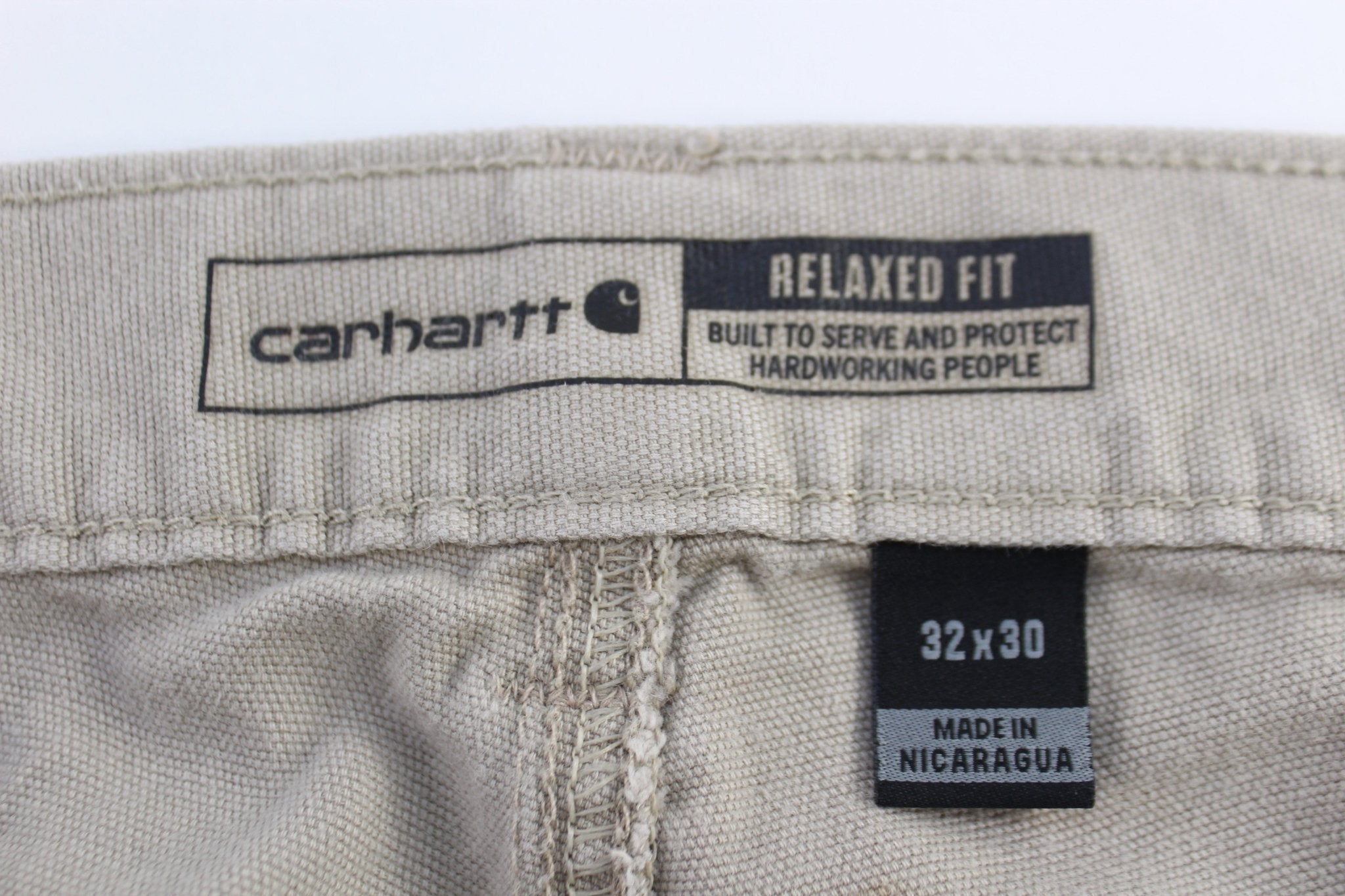 Carhartt Logo Patch Tan Relaxed Fit Pants - Pants/Shorts - Thrifted Threads