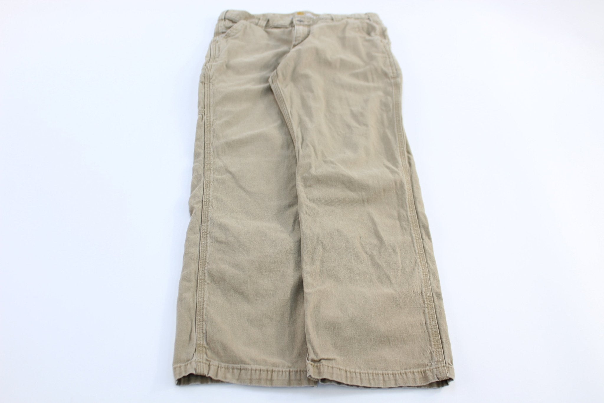 Carhartt Logo Patch Tan Relaxed Fit Pants - Pants/Shorts - Thrifted Threads
